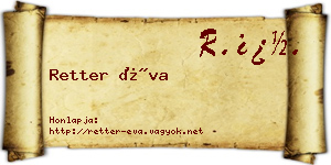 Retter Éva névjegykártya